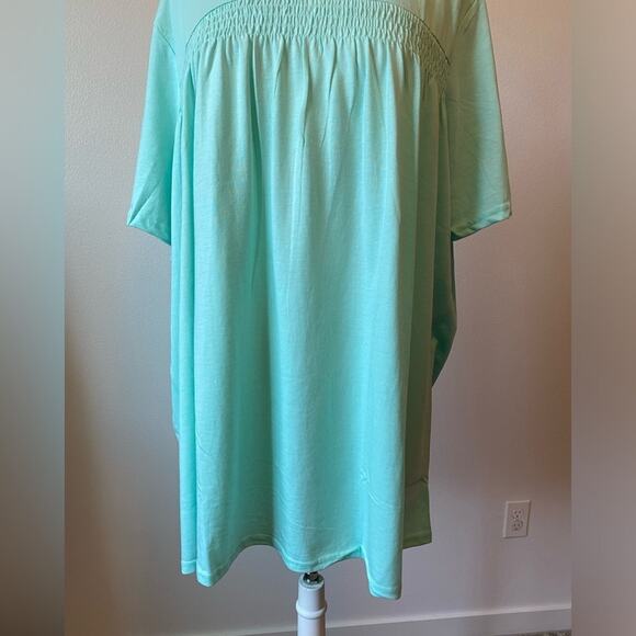 Anthony Richards NWOT Beachy Seaglass Feminine Smocked Casual Travel Tunic 3X - Picture 5 of 6